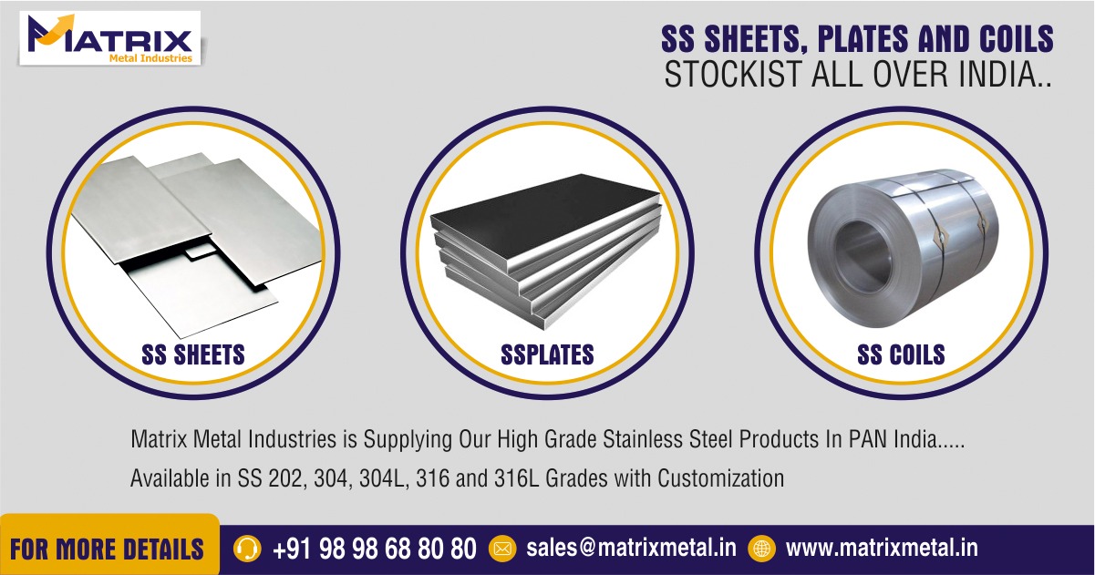 SS Sheets, Plates and Coils Stockist and Suppliers in India..