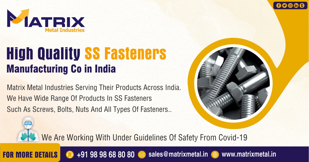 High Quality SS Fasteners Manufacturing Co in India