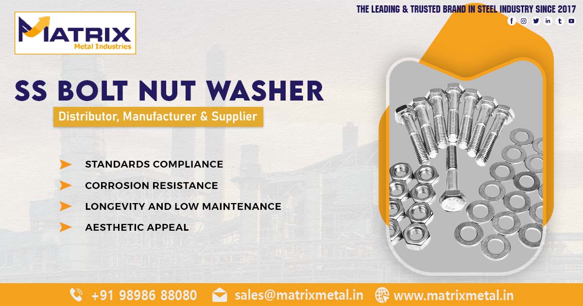 Supplier of Stainless Steel Bolt Nut Washer in Madhya Pradesh