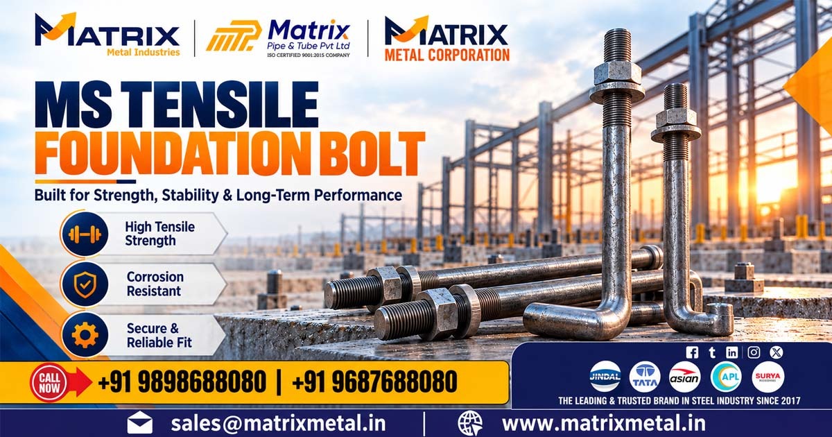 MS Tensile Foundation Bolt Supplier In Jhagadia